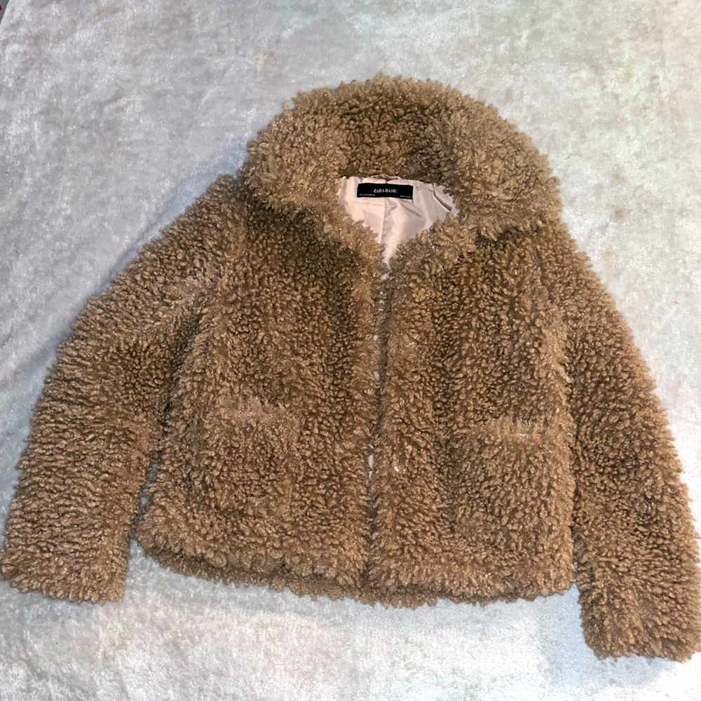 NEW ZARA TEDDY COAT worn only once